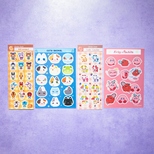 Cute Animal Sticker Sheets/ Farm Animal Sticker / Cute Bear Stickers/ Cow Sticker Sheets / Kawaii / Stationary Preminum Collection