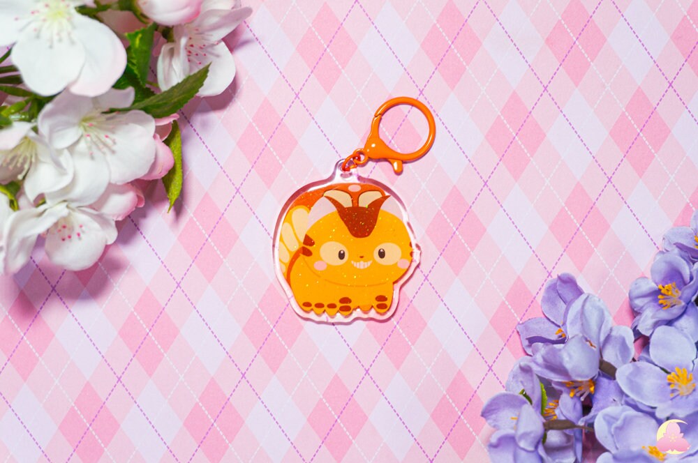 Animal Keychains, Cute keychains, kawaii keychains, Gray Rabbit keychain, yellow duck, radish keychain, fire keychain