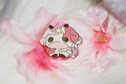 Cow Enamel Pin, Cute Enamel Pin, Strawberry cow, Star cow, Sun cow, Moon cow, Cute cow pins, Cutie cow, Kawaii enamel pin