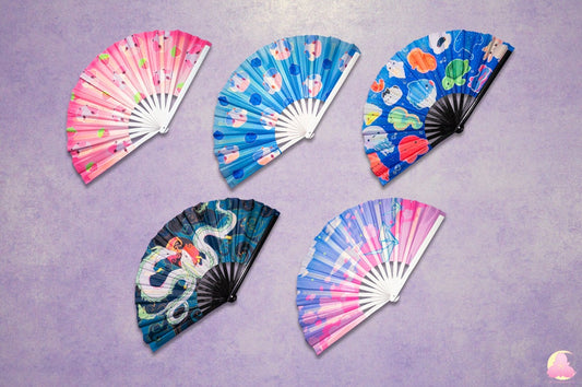 P3. Festival Fan, Rave Fan, Glow in the Dark Fan, Reflective Fan, Kawaii Fan, Cool looking fan, Cute Fan, Summer fan