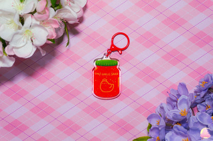 Sauces Keychains, Cute keychains, kawaii keychains, Chicken sauce keychain, Asian food keychain, Asian sauces, seasoning keychain