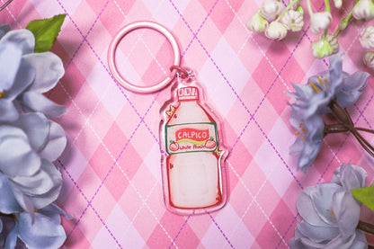 Calpaco Flavor Keychains, Cute keychains, cherry blosom keychain, Strawberry, Peach, Mango, Lychee, kawaii keychains
