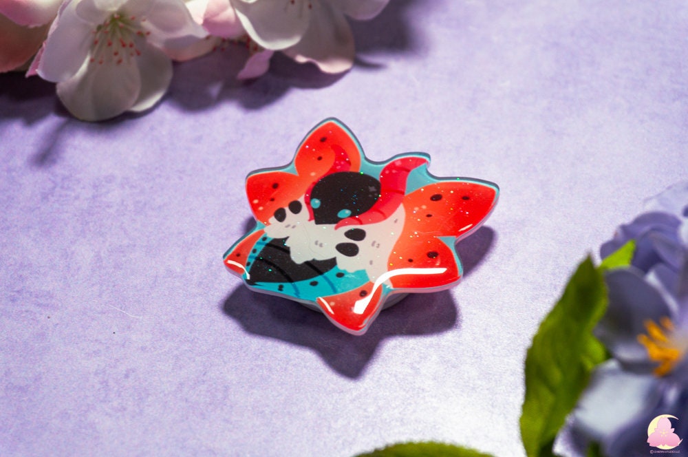 V.X Fire Type/ Cute Animal Phone Grips/Kawaii grip/ Acrylic grips/Glitter acrylic grips/ Poke Phone Grips/ hooh/ 9tails