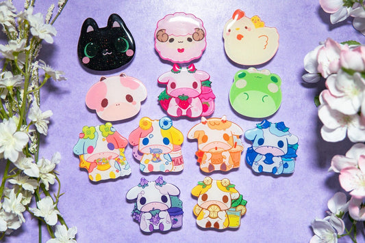 V.2 Cute Animal Phone Grips/ kawaii grip/ Acrylic grips/ glitter acrylic grips
