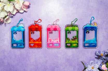 Acrylic Shaker Keychains, Removable Shaker Charms, Magnet Keychains, Cute Keychains, Water/ Grass/ Fire/ Dark/ Grass/ Cherry Blossom Shaker