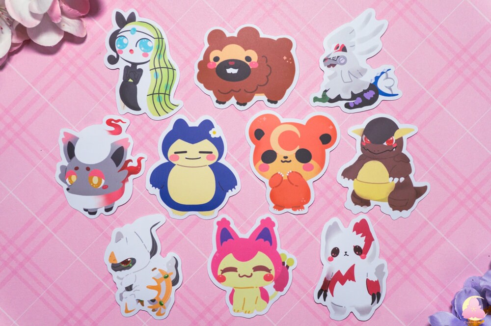 Pkm Sticker Sets Vinyl Waterproof, Matte Stickers, UV light resistance, waterproof stickers, Beginner Pkm