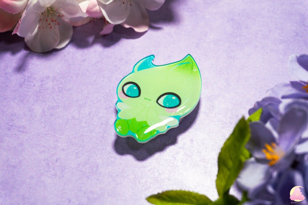 V.X Grass Type/ Cute Animal Phone Grips/Kawaii grip/ Acrylic grips/Glitter acrylic grips/ Poke Phone Grips/ Blossom/ Shaymeen
