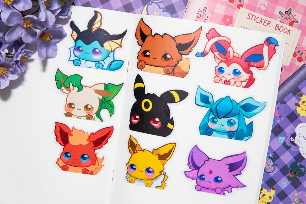 Eeveelution Pokemon Peeker Vinyl Waterproof, UV light resistance