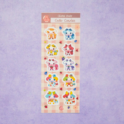 Cute Animal Sticker Sheets/ Farm Animal Sticker / Cute Bear Stickers/ Cow Sticker Sheets / Kawaii / Stationary Preminum Collection