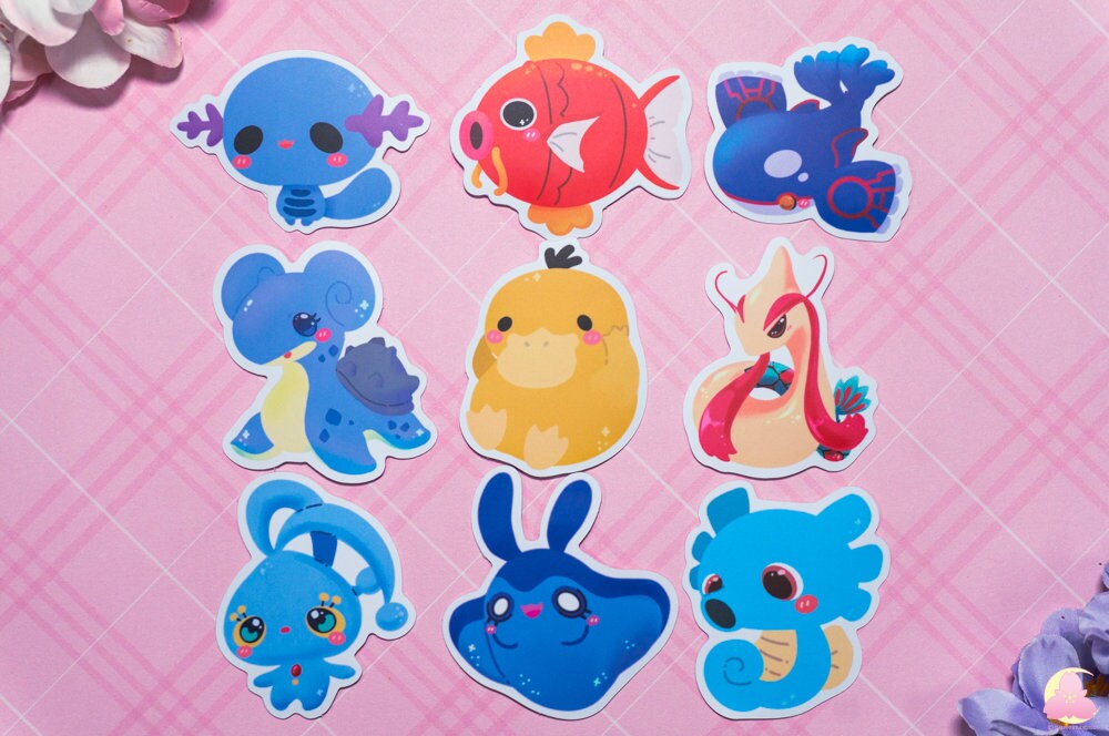 Pkm Sticker Sets Vinyl Waterproof, Matte Stickers, UV light resistance, waterproof stickers, Beginner Pkm