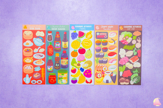 Cute Sticker Sheets/ Food and snacks Sticker / Kawaii Delicious Stickers/ Food Sticker Sheets / Aesthetic/ Kawaii / Stationary Collection