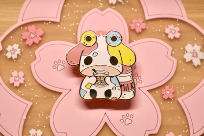 Cow Enamel Pin, Cute Enamel Pin, Cereal cow, lucky charm cow, froot loop cow, kawaii cow, cute cow pins, colorful cow, kawaii enamel pin