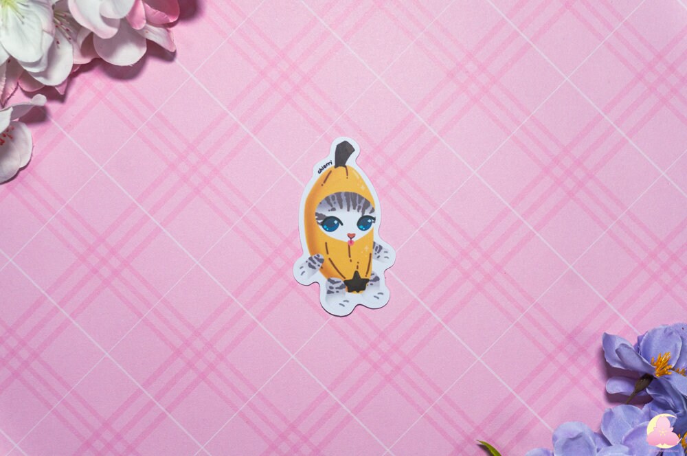 Cute Kitty Sticker Waterproof, Matte Stickers, UV light resistance, waterproof stickers, Cute Stickers, Kawaii Mushroom Stickers