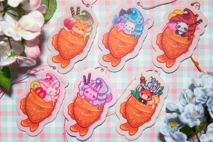 Taiyaki Fish Ice Cream Car freshener, Fruity Taiyaki Air freshener, Kawaii Animal Air freshener, Cute Air freshener