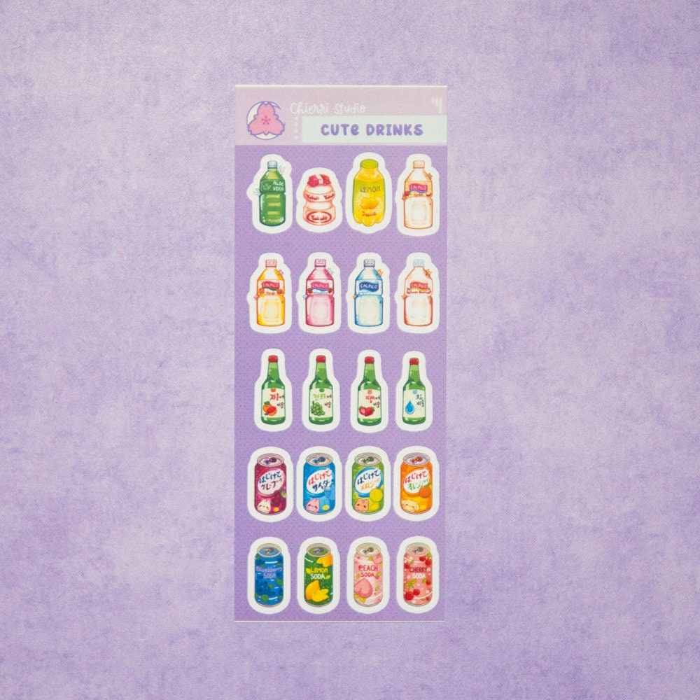Cute Animal Sticker Sheets/ Food and snacks Sticker / Kawaii Yummy Stickers/ Food Sticker Sheets / Aesthetic/ Kawaii / Stationary Collection