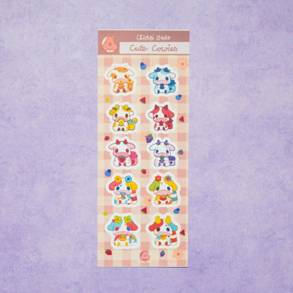 Cute Animal Sticker Sheets/ Farm Animal Sticker / Cute Bear Stickers/ Cow Sticker Sheets / Kawaii / Stationary Preminum Collection
