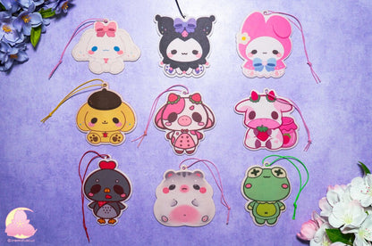 Cute Animals Car freshener, Strawberry cow Air freshener, Frog Air freshener, Hampster Air freshener, Chicken,