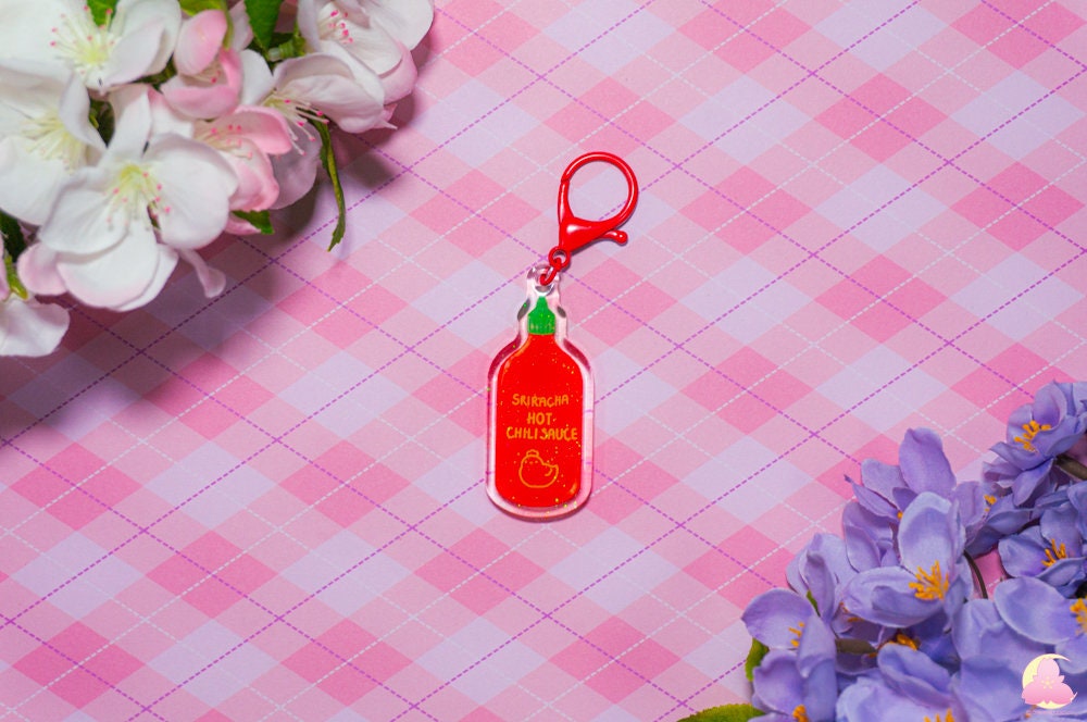 Sauces Keychains, Cute keychains, kawaii keychains, Chicken sauce keychain, Asian food keychain, Asian sauces, seasoning keychain
