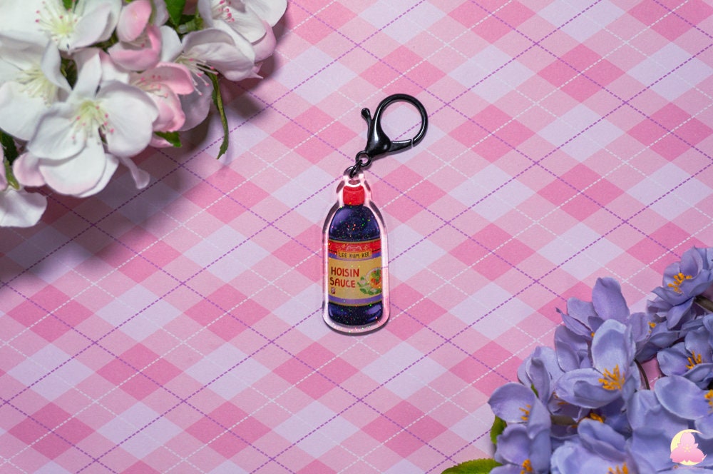 Sauces Keychains, Cute keychains, kawaii keychains, Chicken sauce keychain, Asian food keychain, Asian sauces, seasoning keychain