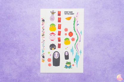 Ghib Temporarily Tattoo Sheets | Animals Tattoo | Kawaii Cutesy Tattoo | Gamer Tattoo | Aesthetic | Kawaii | Stationary Collection