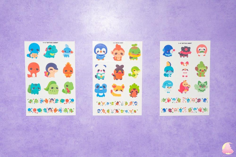 Pokemna Temporarily Tattoo Sheets | Animals Tattoo | Kawaii Cutesy Tattoo | Gamer Tattoo | Aesthetic | Kawaii | Stationary Collection