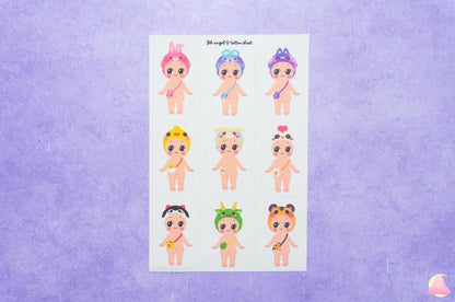 Baby Angel Temporarily Tattoo Sheets | BabyTattoo | Kawaii Yummy Tattoo | Adorable Tattoo | Aesthetic | Kawaii | Stationary Collection