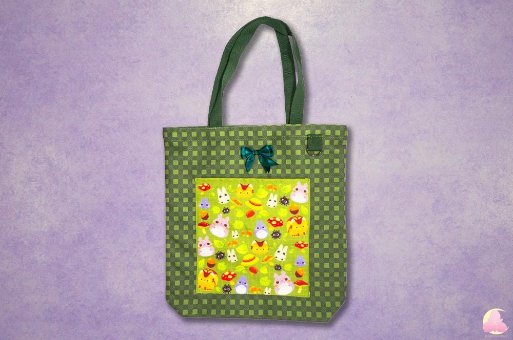 Big Size Tote Bag | Zipper and Pocket | Canvas Tote Bag | Kawaii Cute Tote Bag | Inside Pocket Tote Bag | Outside Pocket Tote Bag
