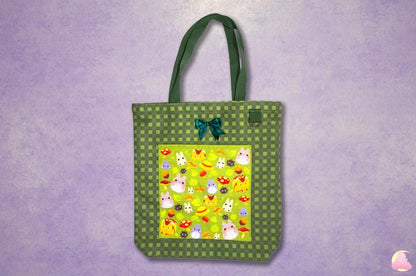 Big Size Tote Bag | Zipper and Pocket | Canvas Tote Bag | Kawaii Cute Tote Bag | Inside Pocket Tote Bag | Outside Pocket Tote Bag