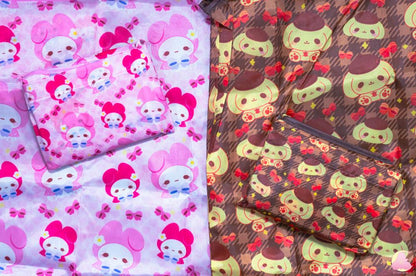 Grocery Shopping Bag | Pocket | Canvas Bag | Kawaii Cute Grocery Reusable Bag | Tug in mini bag | Recycle and reusuable