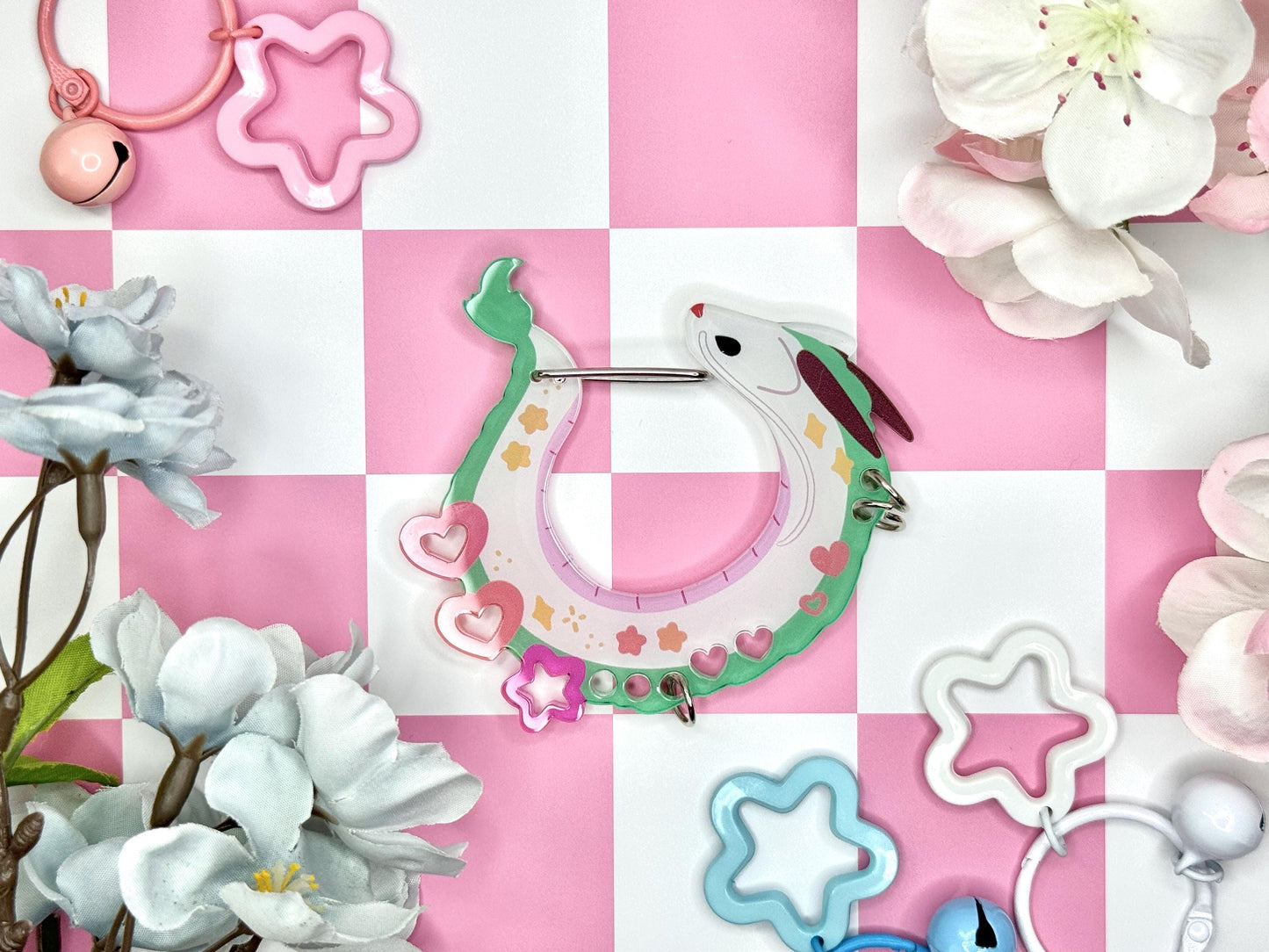 C.2 Acrylic Carabiner | Kawaii Carabiner| Ribbon Cute | Keychain Collectors | Keychain Holder | Gib Carabiner