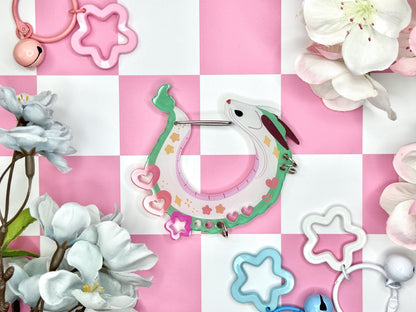 C.2 Acrylic Carabiner | Kawaii Carabiner| Ribbon Cute | Keychain Collectors | Keychain Holder | Gib Carabiner