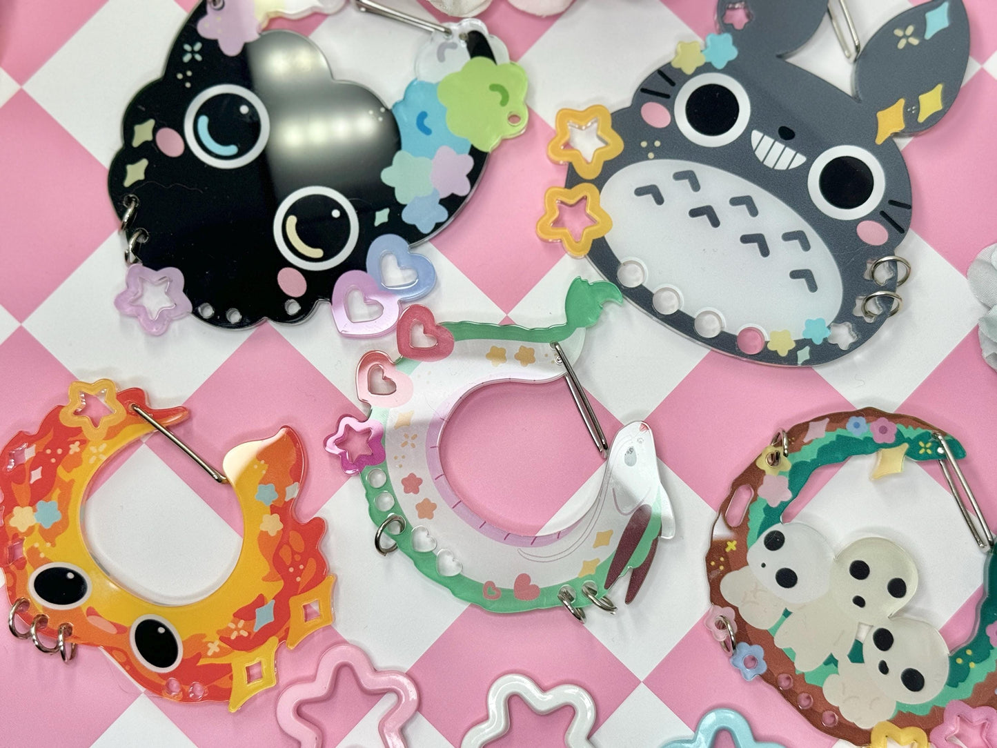 C.2 Acrylic Carabiner | Kawaii Carabiner| Ribbon Cute | Keychain Collectors | Keychain Holder | Gib Carabiner
