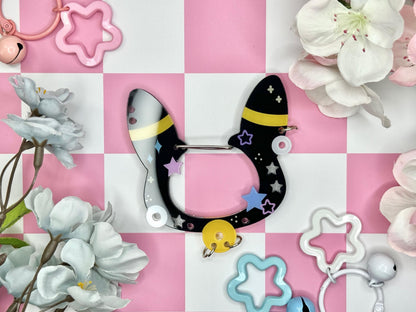 C.3 Pkm Acrylic Carabiner | Kawaii Bunny Carabiner| Ribbon Cute | Keychain Collectors | Keychain Holder | Colorful Collection Carabiner